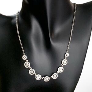 Givenchy Silver Necklace with Crystal Accents